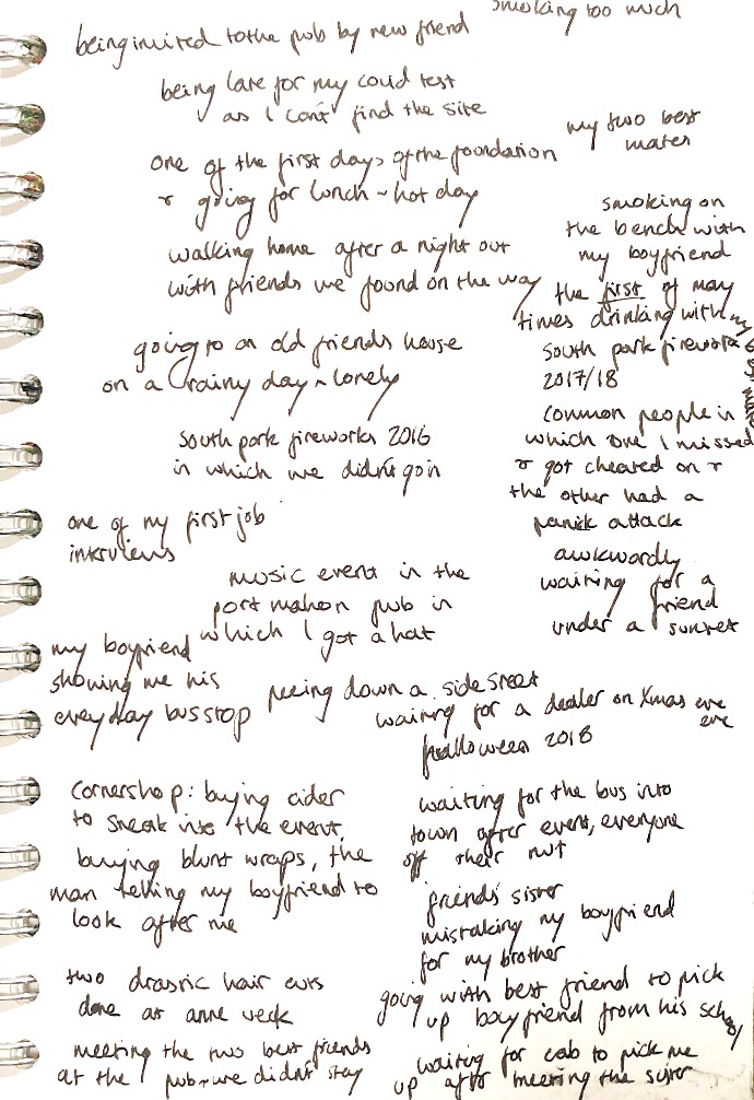 Dérive series - writings on paper